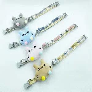 Cute Fleece Cat Collar with Adjustable Size, Portable and Practical for Outdoor Pet Walking