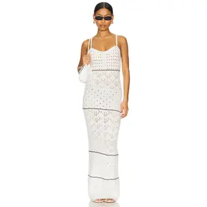 MORE TO COME Estella Maxi Dress in Ivory & Black