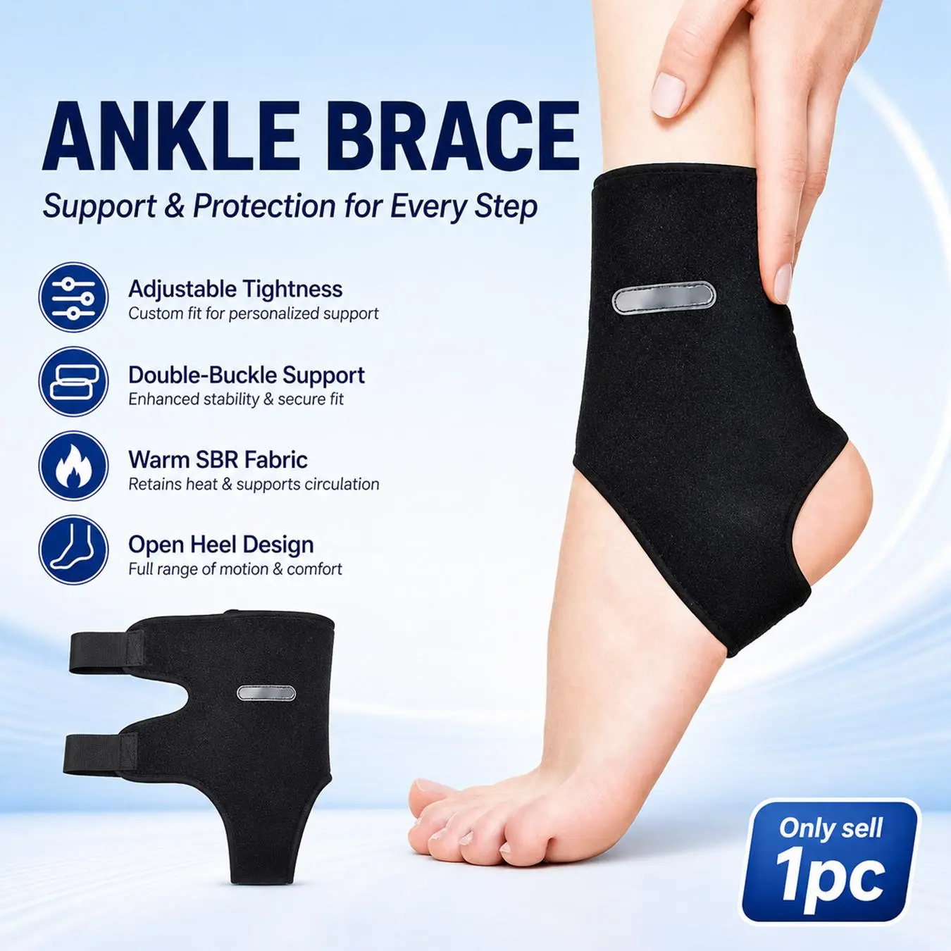 Ankle Brace & Achilles Tendon Support Sleeve, Ankle Compression Sleeve, Ankle Protective Compression, Double-buckle design, Ankle Wrap Support Unisex, reduces impact force, One Size Fits Both Feet, Breathable, Perfect for Running, Gym, Boxing, Sports