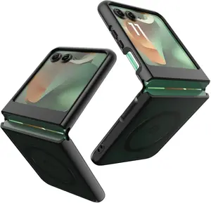 Magnetic Case for Motorola Razr 2025/2024/Razr 60, Shockproof Drop Thin Protective Phone Case Cover Compatible with MagSafe, Translucent Matte Finish, Black Cellphone Protection