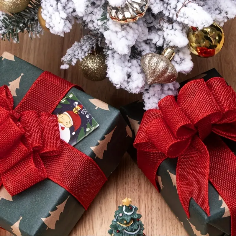 5.1 Yards of 1.57-Inch Wide Red Burlap Ribbon with Wired Edge - Ideal for Crafting Large Bows, Garlands and Outdoor Decorations