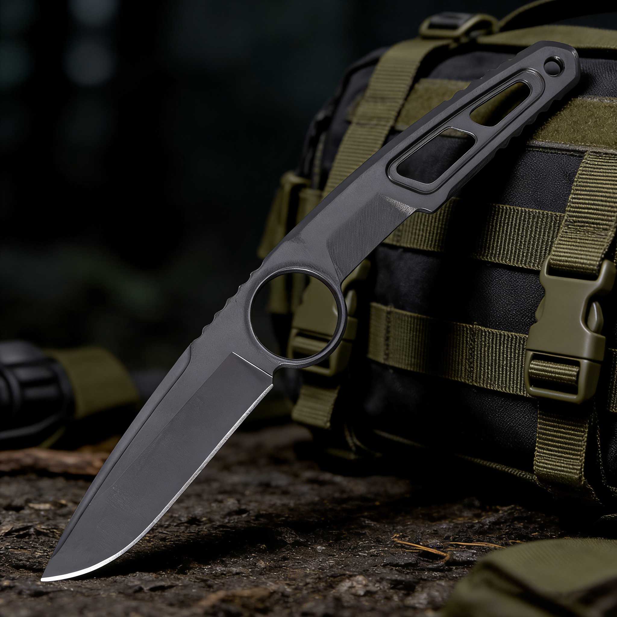 Lightweight Skeletonized Fixed Blade Knife, EDC Gear for Outdoor Adventures & Bushcraft
