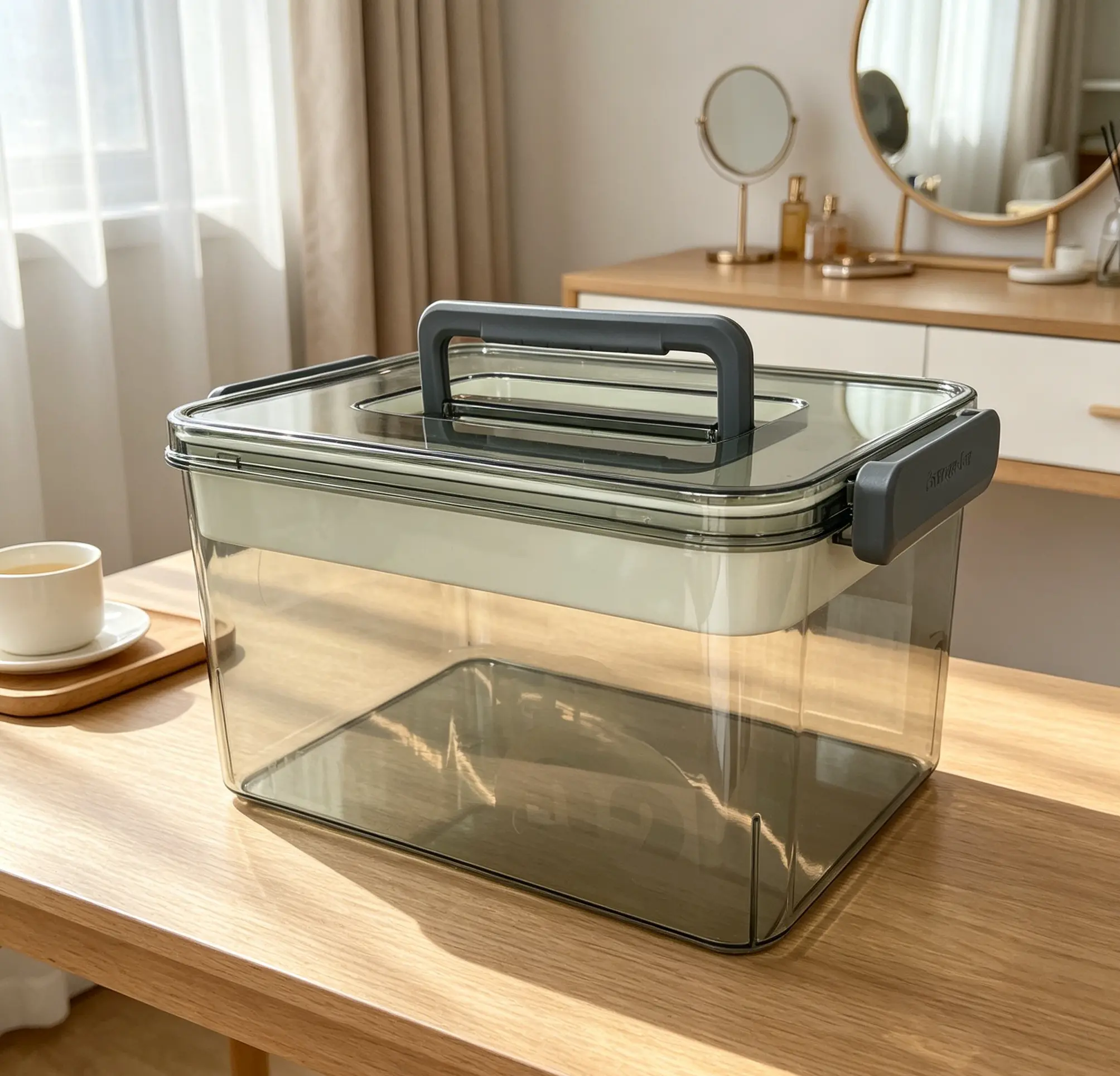 Clear Empty Medical Storage Box With Carry Handle,Hard Thickened Plastic Organizer Detachable Sorting Tray Dust Proof Lid Large Capacity Container,Storage Case For Pills Cosmetics Stationery Travel Car Office Household Daily Sundries Supplies