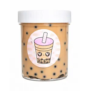 Milk Boba Tea Thick Slime – Vanilla Scented Thick & Glossy Boba ASMR Slime