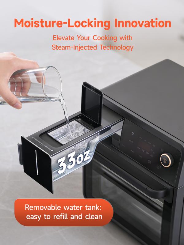 OUNIN Combi Steam Oven Countertop 16QT Capacity 11-in-1 Air Fryer Toaster Oven Combo with Bake, Steam, Roast, Dehydrate, Dual Cook, 90–430°F, Stainless Steel