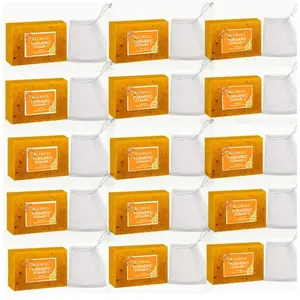 Lemon Turmeric & Kojic Acid Soap Bar, Summer  Face & Body Wash for Men & Women, Daily Skincare Cleanser Sets with Soap Saver Bags, Christmas Gift summervibes