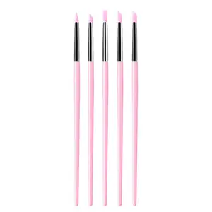 5 Counts Silicone Nail Brush Set, Soft Head Press Powder Tool, New Clay Sculpture Painting Kit, 4 Colors Available, Ideal for Design & Texture Creation
