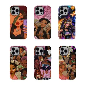 Y2K Bratz Doll Shockproof Tough Phone Case, Aesthetic Girly Protective Cover for iPhone 11 12 13 14 15 16 17 Pro Max Plus, Heavy Duty Anti-Scratch Cute Design for Her