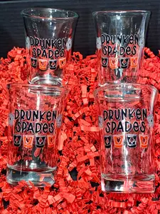 Drunken Spades Card Game KIT, Custom Shot Glasses, 21+
