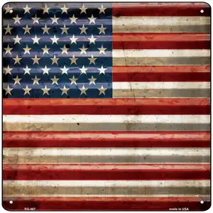 American Flag Novelty Square Sign
