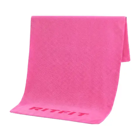 RITFIT Unisex Rectangle Quick Drying Towel - 80x40cm Solid Colors Soft Polyester Microfiber, Water Absorbent Workout Towel for Gym Training, Pink/Gray