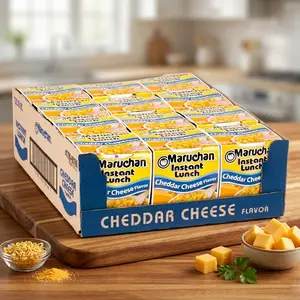 Maruchan Instant Lunch Ramen Noodles, Cheddar Cheese Flavor – Japanese-Style Instant Noodle Soup, Quick & Easy Meal – 2.25 Oz Cup (Pack of 24)