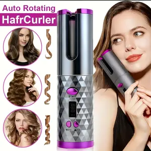 Automatic Curling Iron, Cordless Styling Curler with Rapid Heating, Rechargeable Wireless Automatic Hair Curler for Effortless Curls, Portable Design with Adjustable Temperature for All Hair Types