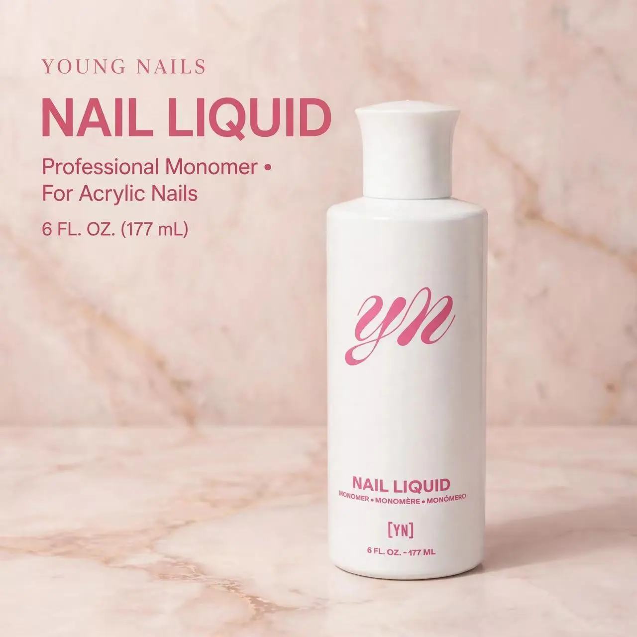 Young Nails Nail Liquid. Professional Grade High Quality Monomer. Use with Nail Powder for Acrylic Nail., Nail Art Supply, Low‑Odor Nail Prep