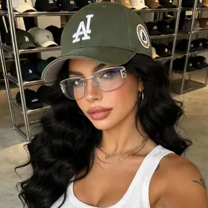 Silver Cat Eye Sunglasses Women Men Metal Gradient Y2K Street Style Fashion Rimless Glasses