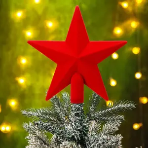 7.87 Inch Christmas Tree Topper   Tree Topper Red Decorative Holiday  Ornament Christmas Decoration for Xmas   Decor