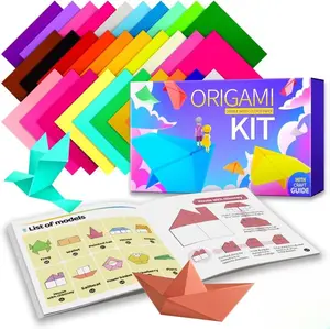 Origami Paper Kit 220pcs 17 Vibrant Colors 6x6 Inch Double Sided Includes Step-by-Step Guide for Easy Folding and Cutting Perfect for Beginners and Enthusiasts