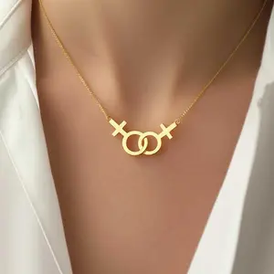XINCY Versatile Personality Women's Creative Necklace Birthday Gift Symbol Mark Lesbian Pendant Necklace