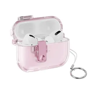 Toocki clear protective case for AirPods Pro 2nd generation case, with magnetic safety lock, Magsafe one-click opening function, matches Airpod Pro case and Airpod Pro 2 case