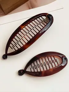 Simple Fishbone Design Banana Clip, Ponytail Claw Clip, Elegant Hair Accessories for Women & Girls, Minimalist Headwear Suitable for Thick Hair, Barrettes Hair Clips, Hairpin, Flat Claw Clips, Hair Claws