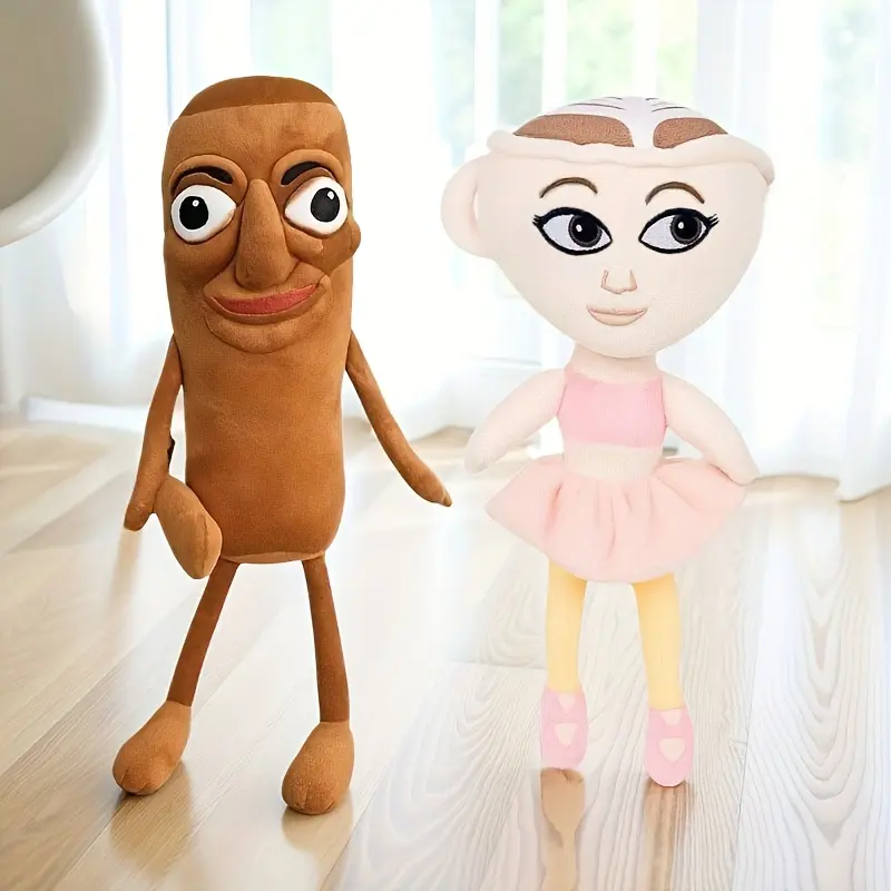 2pcs/Tung Tung Tung Sahur and Ballerina Cappucina Couple Plush Dolls, Funny Abstract Stuffed Animals - Perfect Gift for Kids' Collection