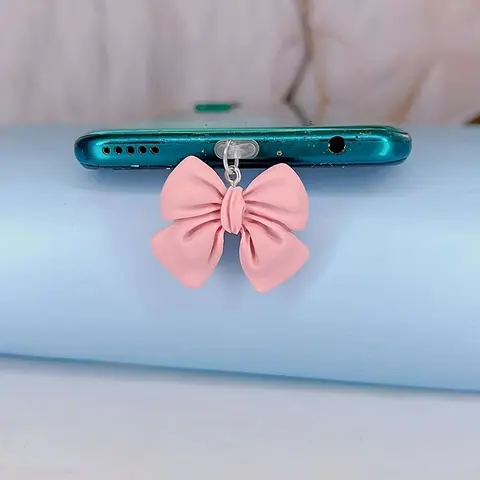 Cute Bowknot Design Phone Dust Plug, 1 Count Creative Design Phone Charging Port Cover, Phone Accessories Compatible with iPhone & Android, Phone Charms, Phone Decoration, Cell Phone Charm, Accessories for iPhone