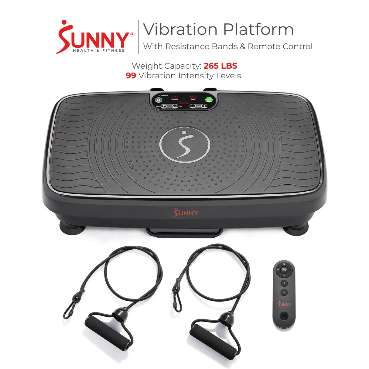 SUNNY High Intensity Vibration Plate 265 LB 99 Levels for Home Gym Training Equipment Exercise Whole SUNNY High Intensity Vibration Plate 265 LB 99 Levels for Home Gym Training Equipment Exercise Whole