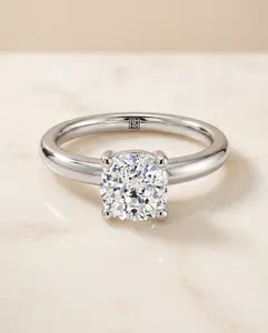 The Tori Solitaire Engagement Ring Setting for Cushion Diamonds in Platinum