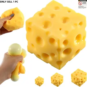 Cheese Squeeze Toy, Soft Novelty Toy, Rebounding Sensory, Stress Relief for Kids & Adults, Food Theme Squishy Toys, Model Rjc-020