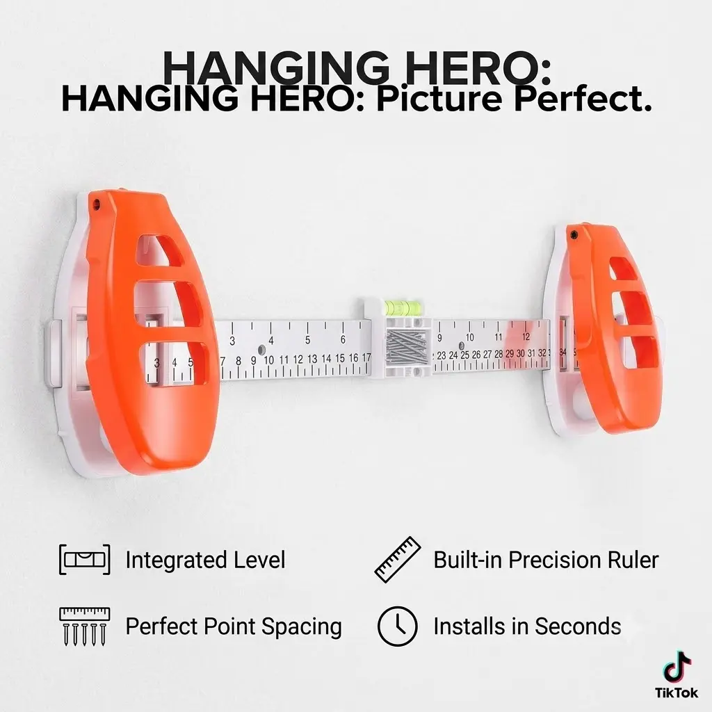 Picture Hanging Tool - Precision Level & Marker for Easy Wall Decor, No More Measuring Tape