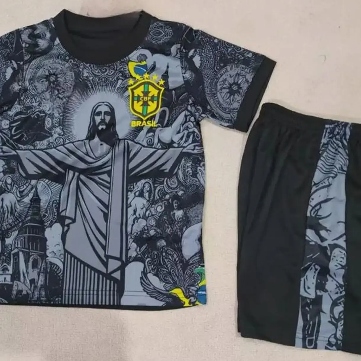 Brazil Kids Soccer Kit 2025/26 | Football Jersey + Shorts | Age 8-13  | Customise TUW