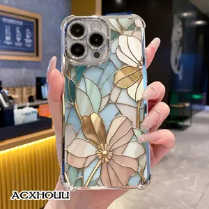 Adorable Case for iPhone11/12/13/14/15/16/promax Classic glass art Compatible, Lightweight, Anti-Fall | Girly & Chic Style