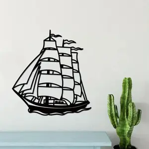 1pc Metal Sailboat Wall Art Antique Sailing Ship Décor, Nautical Theme Metal Sign Perfect Gift for Maritime Lovers