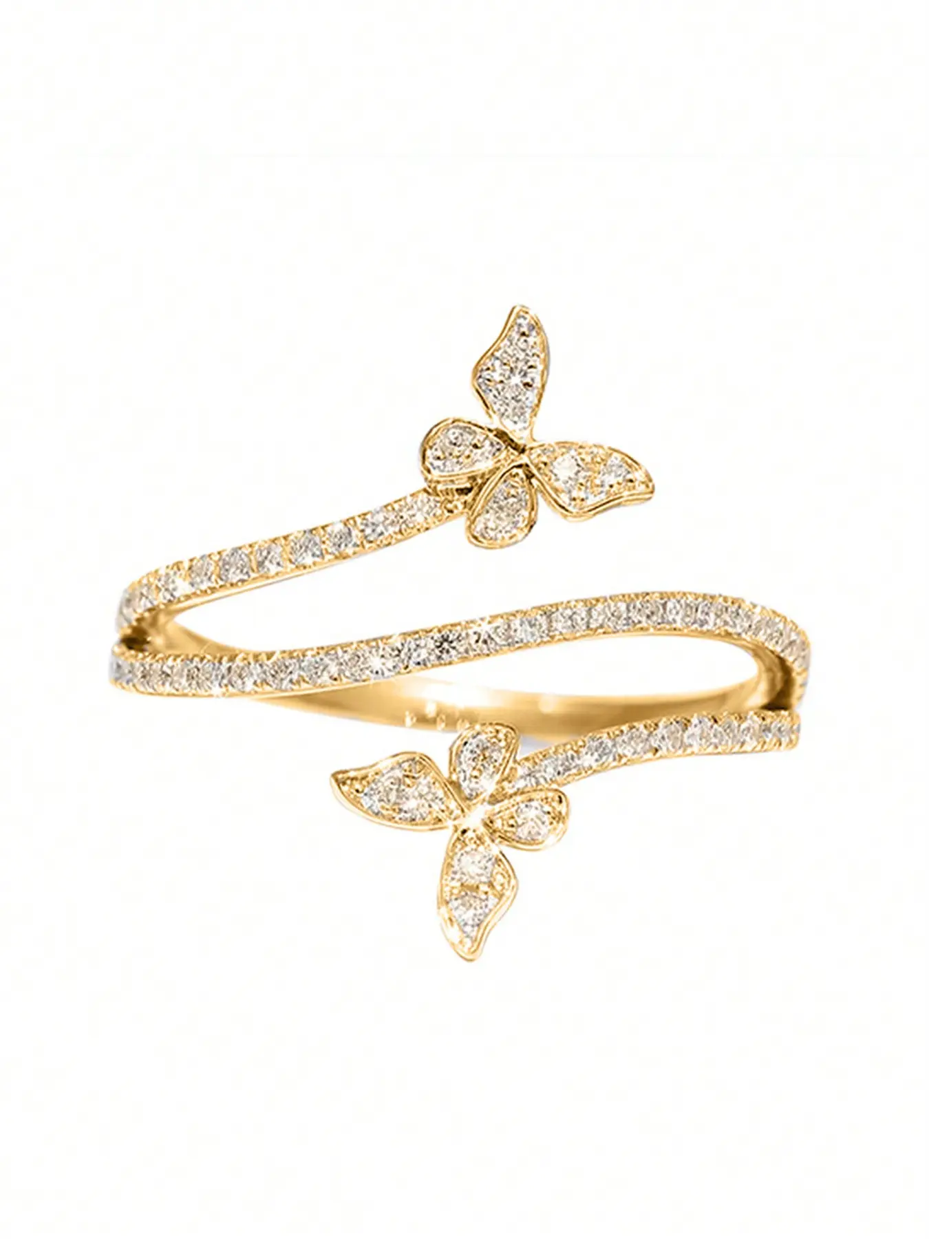 1 PC Elegant Cubic Zirconia Butterfly Ring For Women Bridal Rings For Wedding Engagement Jewelry Valentine's Day