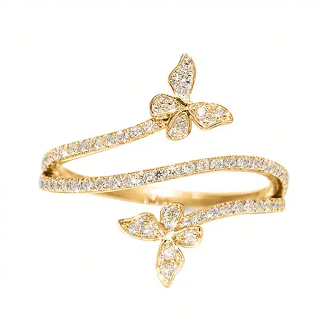 1 PC Elegant Cubic Zirconia Butterfly Ring For Women Bridal Beautiful Rings For Wedding Engagement Jewelry Valentine's Day