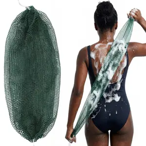 African Net Sponge Authentic with Knots, African Exfoliating Net Sponge for Shower, Stretchable Nylon Body Scrubber, Quick Dry Deep Exfoliation for All Skin Types, Exfoliating Bath Washcloth, Exfoliating Back Scrub