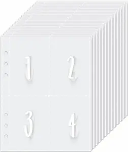 100 Envelopes Money Saving Challenge A5 Binder Inserts for A5 6-Ring Savings Binder, Pre-Printed 1-100 Cash Stuffing Envelopes Money Pouches Planner Inserts Clear Sleeves for Cash, 25 Sheets