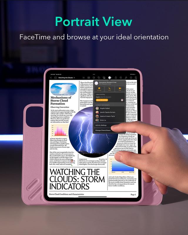 ESR for iPad A16/10th Gen Case, iPad Air 11/13 inch Case, Pro 11/13 inch case, Air 5th/4th Case, Removable Magnetic Cover, Ultra-Stable Case with Pencil Holder, 9 Standing Angles, Shift Series