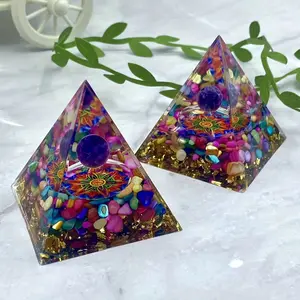 Amethyst & Clear Quartz Pyramid – Feng Shui Crystal Healing for Office Energy Balance, Positive Chi Desk Decor, Spiritual Gift for Coworker Christmas