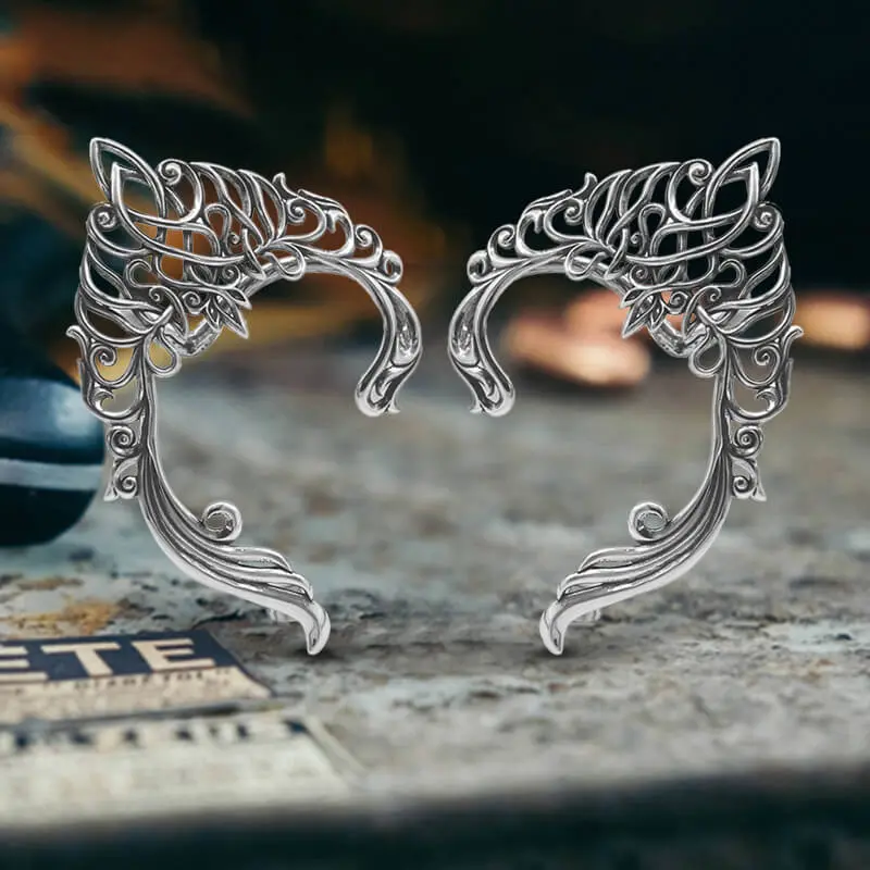 GTHIC Retro Elf Stainless Steel Ear Cuff for Men Women Cosplay Accessories