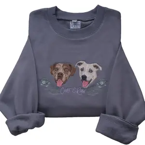 Custom Dog Face Embroidered Sweatshirt, Personalized Pet Portrait Sweater, Gift for Pet Lovers, Personalized Gift For Dog Mom