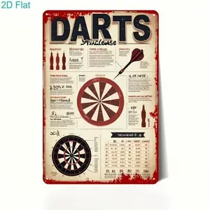 Aluminum Dart Scoreboard Plaque 20x30cm Vintage Pub Bar Wall Decor for Man Cave Game Room Sports Wall Art Gift