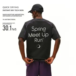 FPA 7A Antibacterial Quick Dry Sports T-shirt Men Summer Outdoor Color Block Crew Neck Casual Short Sleeve Tee