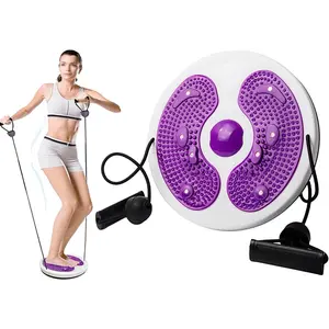 Adjustable Ab Twist Waist Disc Board with Handles – Waist Slimming Balance Rotating Disc with Foot Massage for Arms, Hips & Thighs