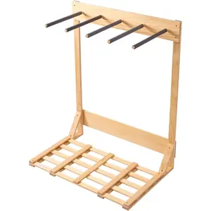 VEVOR Natural Pinewood Vertical Surfboard Stand - Freestanding Padded Rack for Longboards Shortboards, Indoor Surfboard Holder for Garage, Home, or Surf ShopVEVOR Super Brand Day