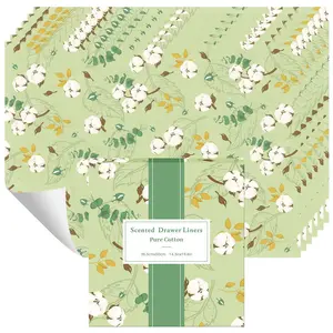 Cotton-Scented Fragrant Drawer Liners (6-Pack) - Non-Adhesive, Moisture-Resistant Shelf Liners for Bedrooms, Dressers, Shoe Cabinets