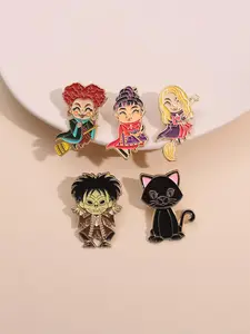 Cartoon Movie Character & Cat Design Brooch Set, Cute Alloy Badge for Daily Clothing Decor, Trendy All-match & Exquisite Brooch for Birthday Gift, Decoration