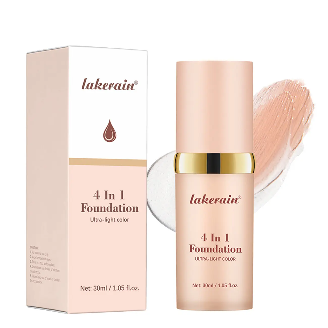 4-in-1 Foundation and Concealer Cosmetic, Hydrating and Lightweight Makeup with Buildable Matte Coverage for a Flawless Base