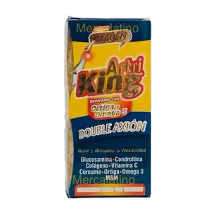 Artri KING Reforzado with Orthiga & Omega 3 Glucosamine Vitamin Turmeric Collagen 100 Tabs Mexico for Joint Health supplements eocute natural capsules