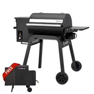 Brisk It Zelos AI Smart Grill & Smoker + Grill Cover | WiFi Wood Pellet BBQ, 7-in-1, 500°F